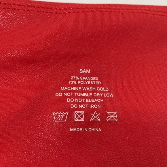 Grrrl Really Red Sheen Leggings Sz: SAM/XXL - Picture 8 of 9